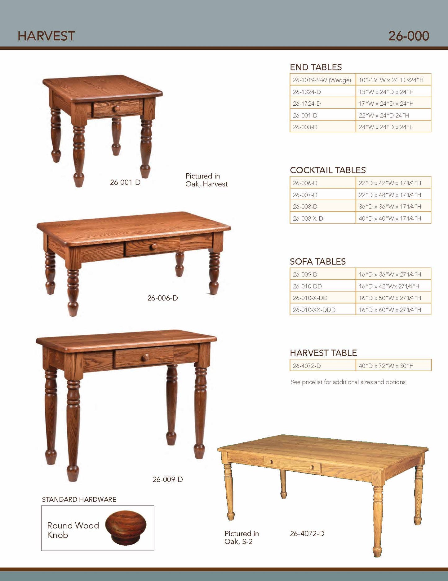 Harvest Dining Table – 72"W