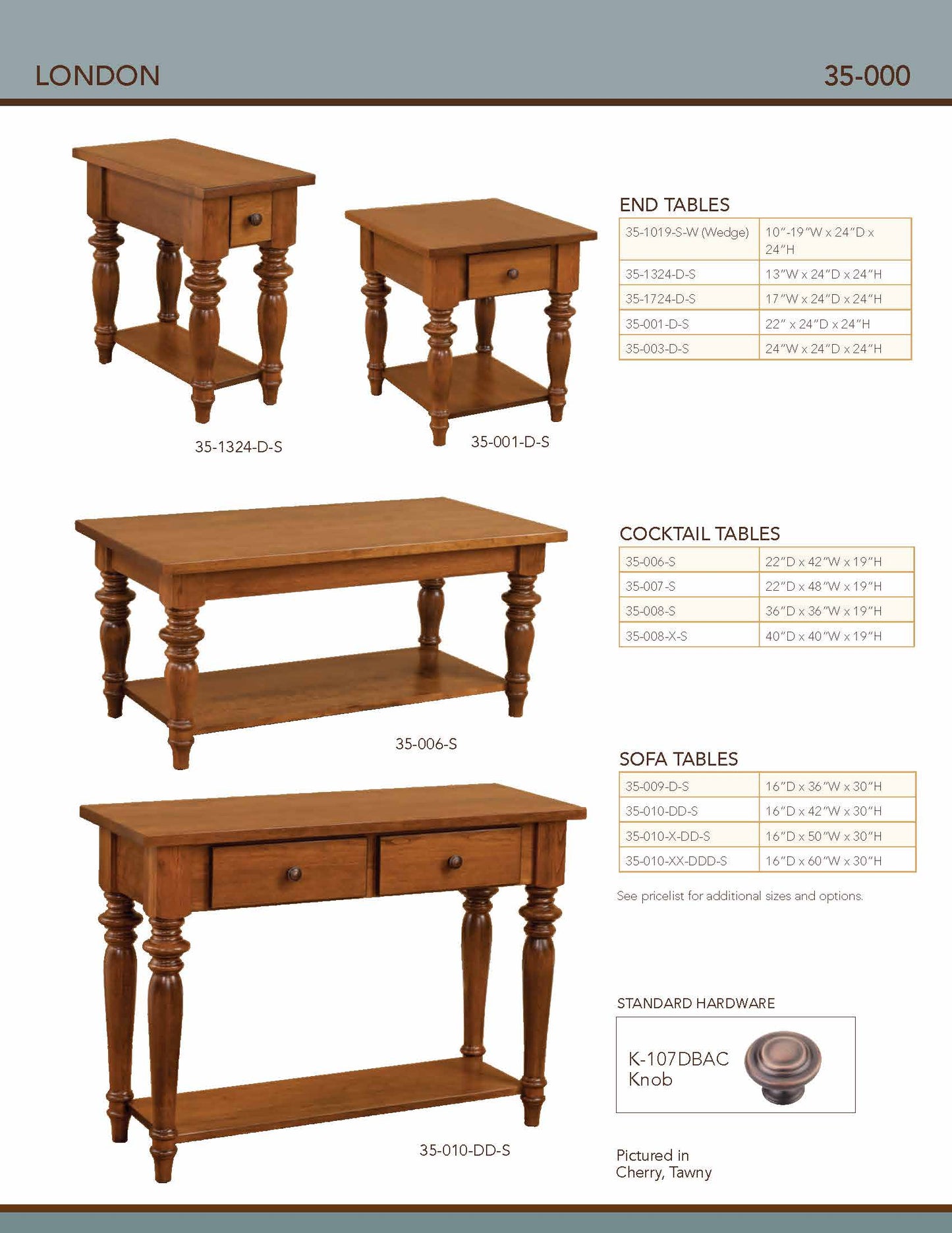London Sofa Table – 42"W