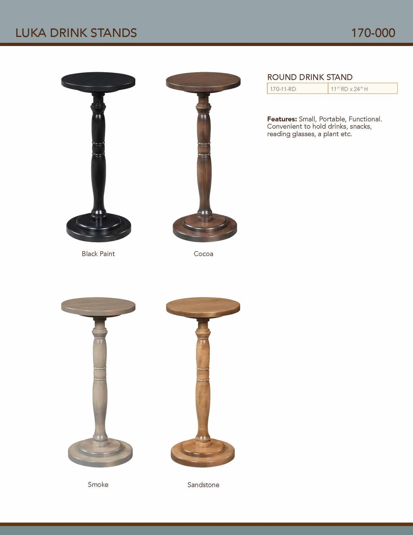 Luka 11" Round Drink Stand