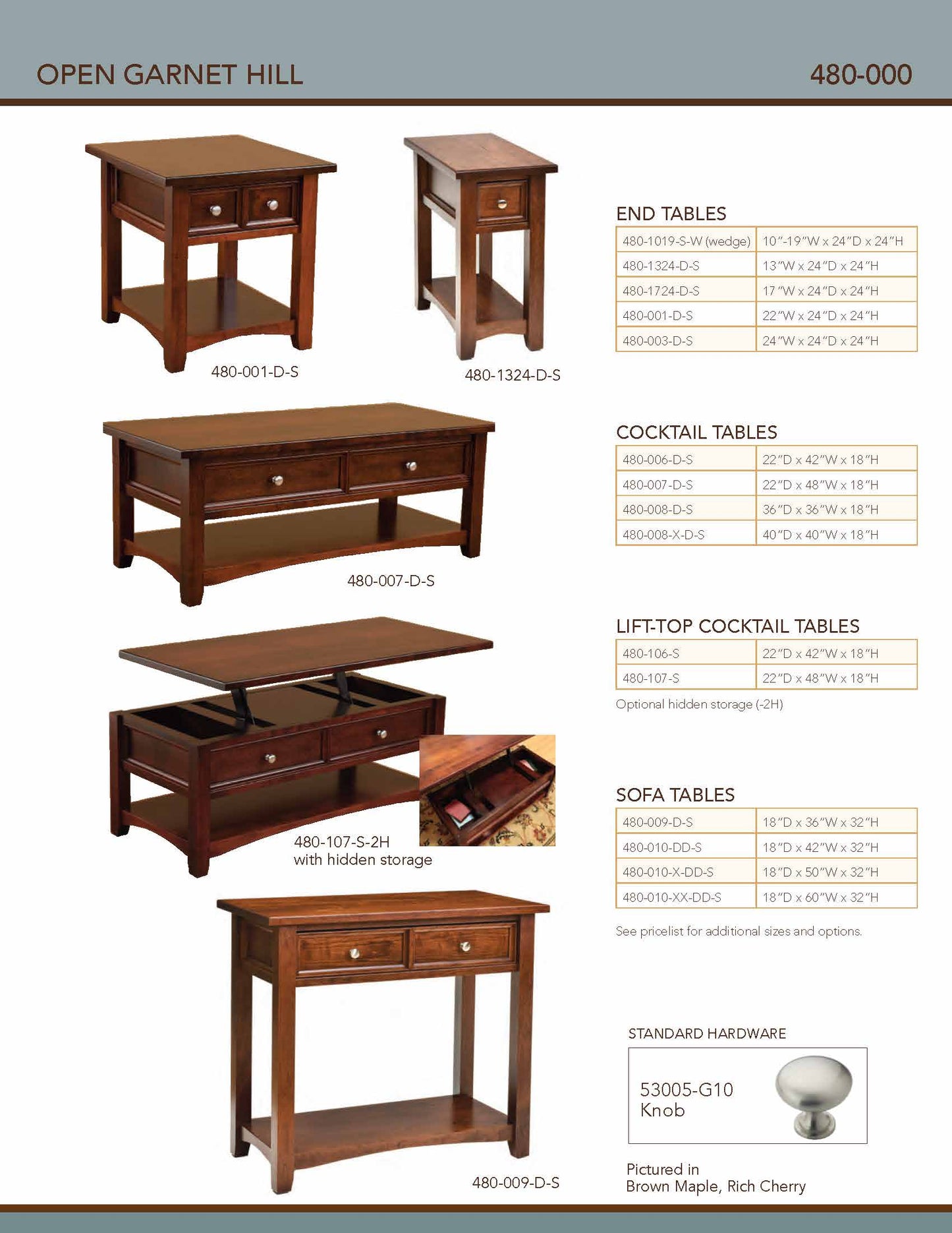 Open Garnet Hill End Table – 13"W