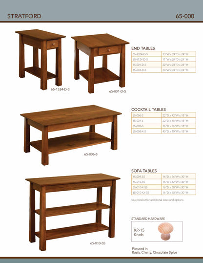Stratford End Table – 22"W