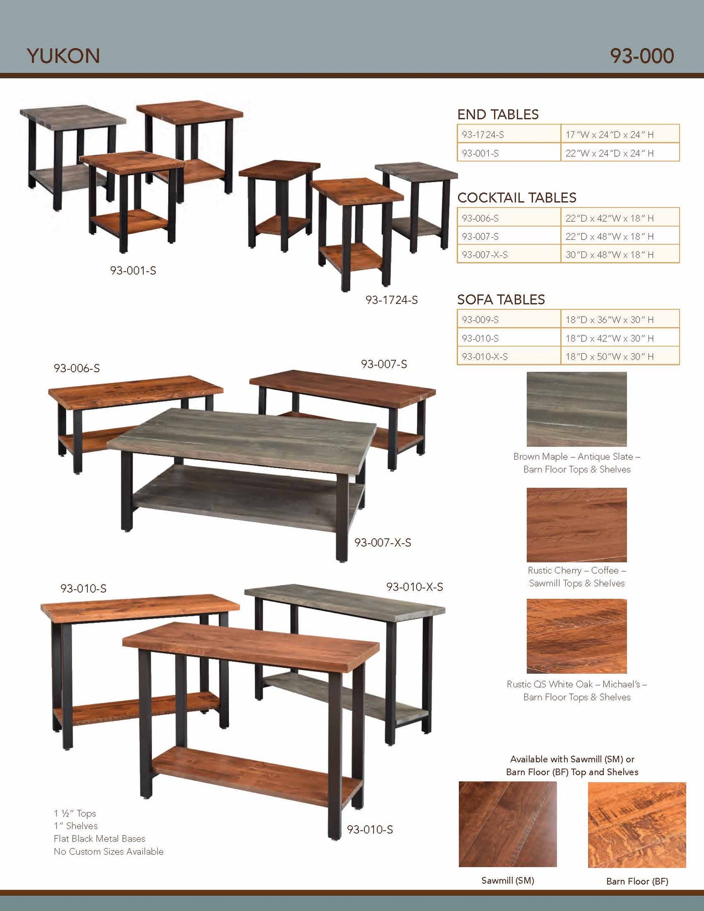 Yukon Sofa Table – 18"Dx42"W