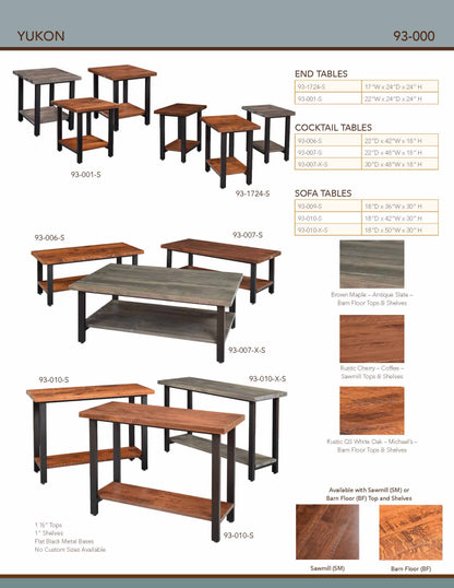 Yukon Sofa Table – 18"Dx42"W
