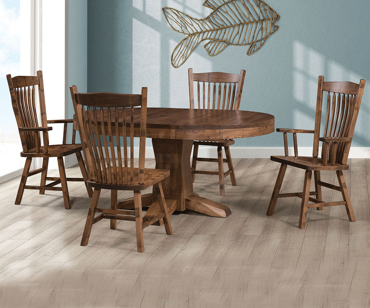 Hoosier Saw-Marked Single Pedestal Table