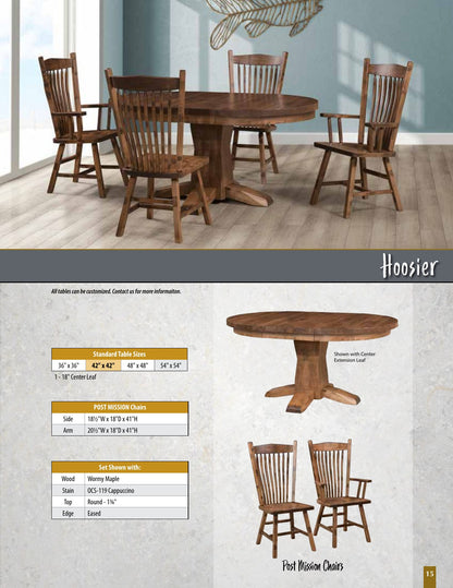 Hoosier Saw-Marked Single Pedestal Table catalog page