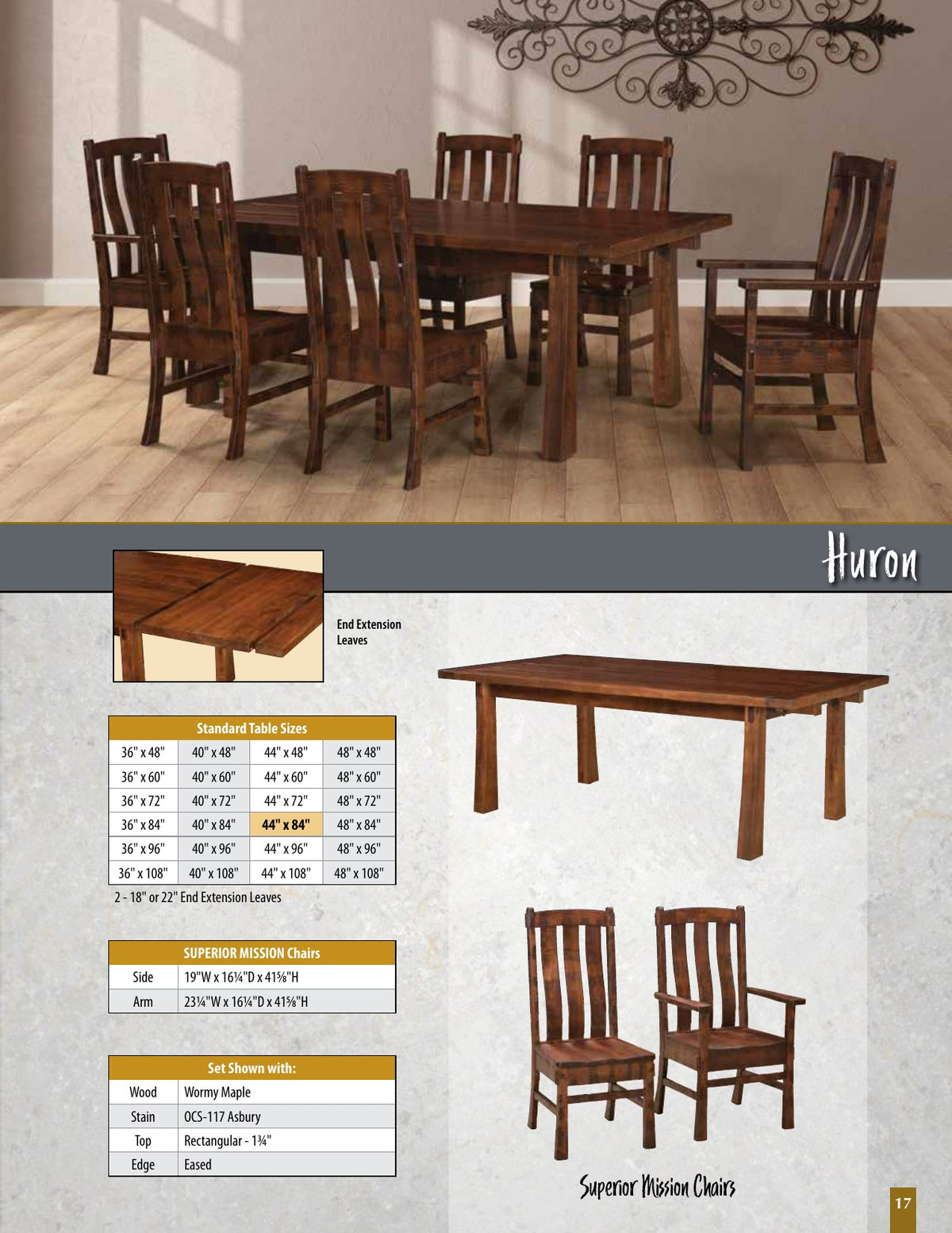 Huron Saw-Marked Farmhouse Table catalog page
