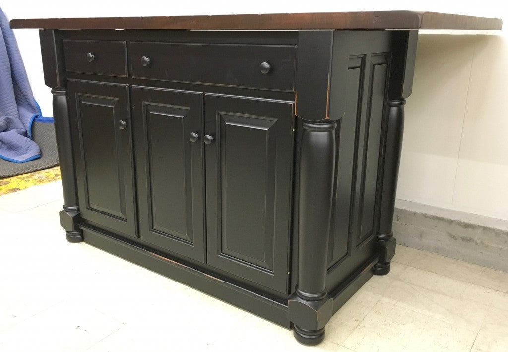 Turned Leg Island With Rough Sawn Top