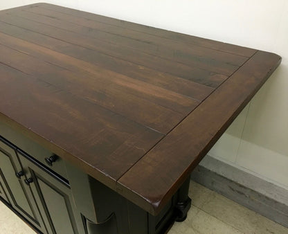 Turned Leg Island With Rough Sawn Top