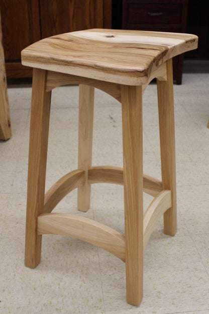 Bowed Top Stationary Bar Stool