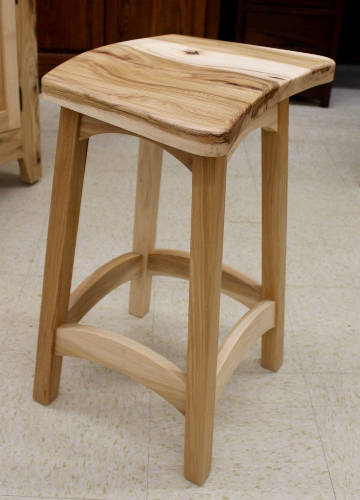 Bowed Top Stationary Bar Stool