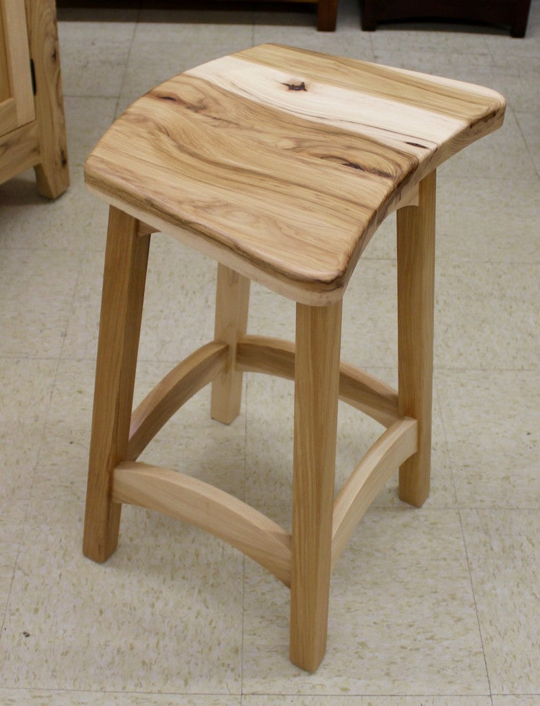 Bowed Top Stationary Bar Stool