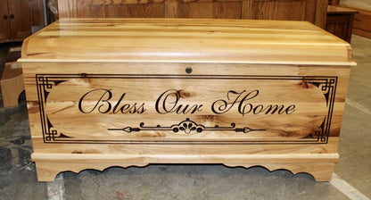 Standard Size Waterfall Blanket Chest with Two-Tone Engraving