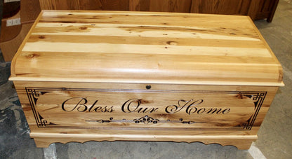Standard Size Waterfall Blanket Chest with Two-Tone Engraving