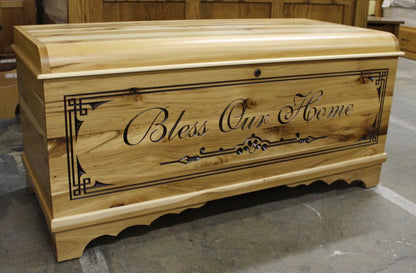 Standard Size Waterfall Blanket Chest with Two-Tone Engraving