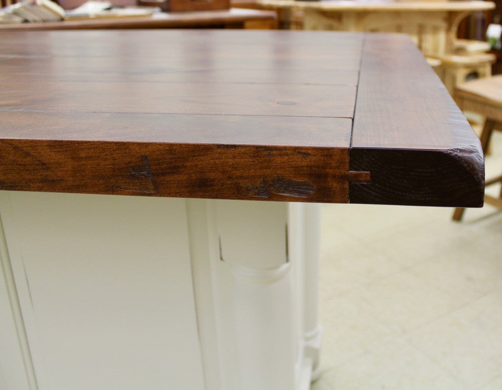 Turned Leg Island with Rough Sawn Top