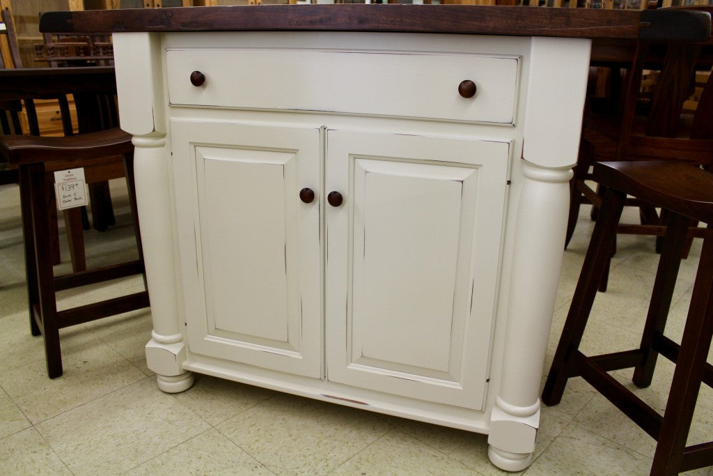 Turned Leg Island with Rough Sawn Top