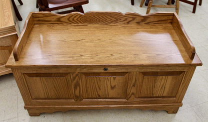 Medium Square Raised Panel Blanket Chest with Seat Rail