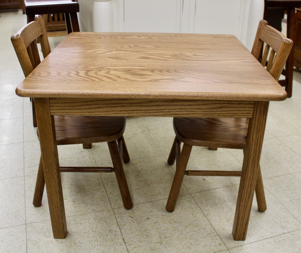 Square Child’s Table with Two Chairs