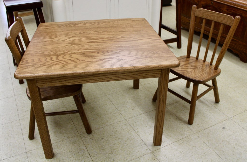 Square Child’s Table with Two Chairs