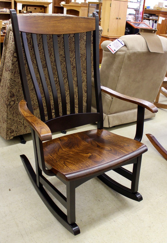 High Back Rocker in Elm with Two-Tone Finish