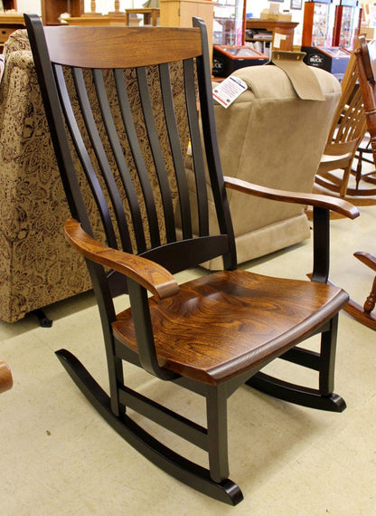 High Back Rocker in Elm with Two-Tone Finish