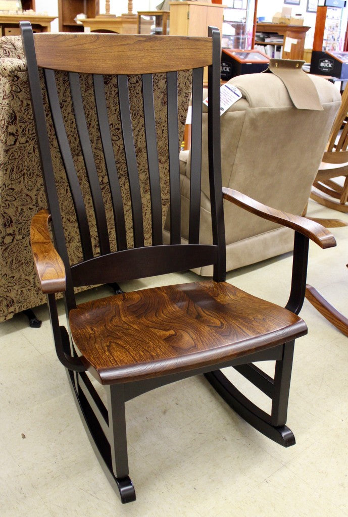 Two Tone Rocker High Back Rocker In Elm With Two Tone Finish - Amish Traditions