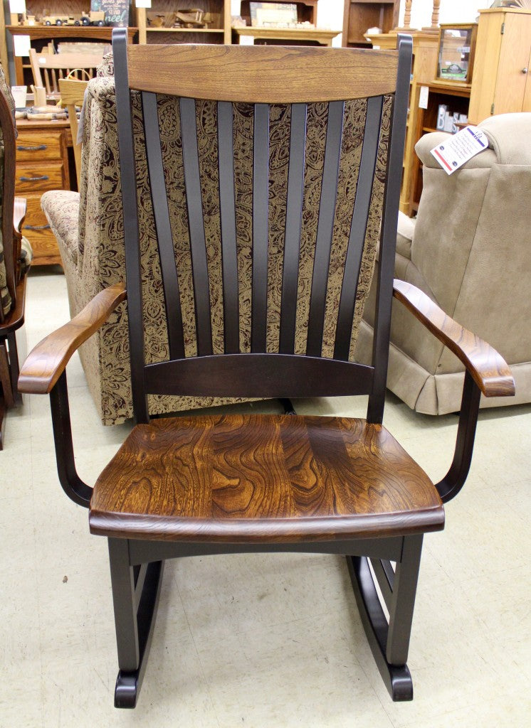 Two Tone Rocker High Back Rocker In Elm With Two Tone Finish - Amish Traditions