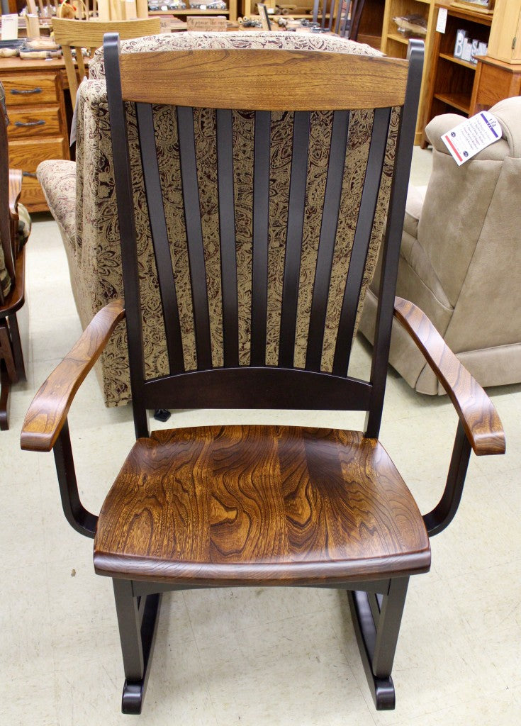 High Back Rocker in Elm with Two-Tone Finish