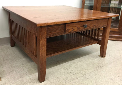 Prairie Mission Square Coffee Table With Drawer