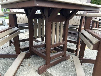 Poly 44″ Square Counter Height Table and Adirondack Chair Set
