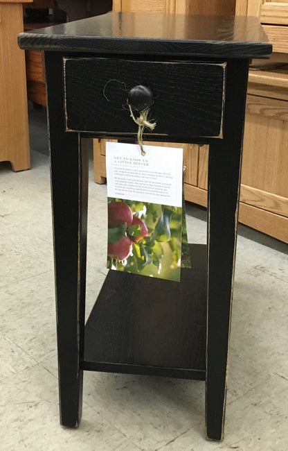 Shaker Chair Side Table with Rub Through Painted Finish