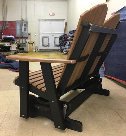 Poly 4′ Adirondack Glider in Antique Mahogany on Black