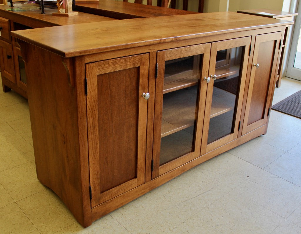 Mission 62″ TV Entertainment Center in Rustic Cherry