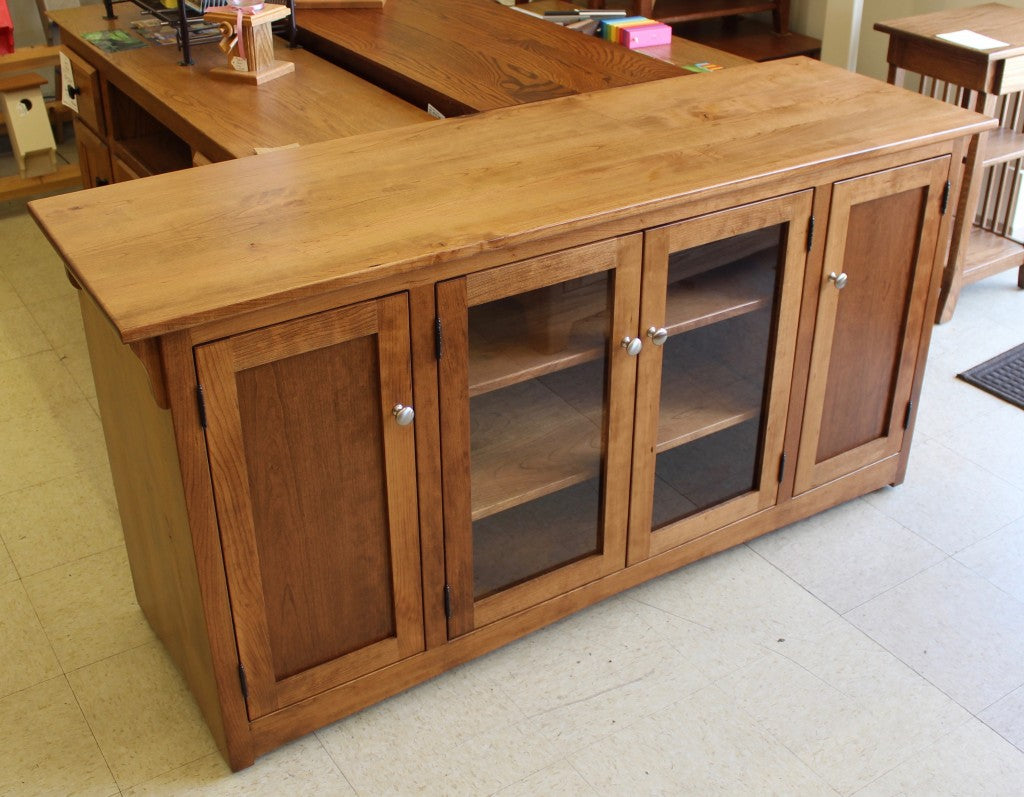 Mission 62″ TV Entertainment Center in Rustic Cherry
