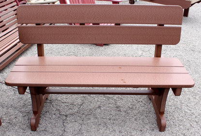 Poly 4′ Bench with Back