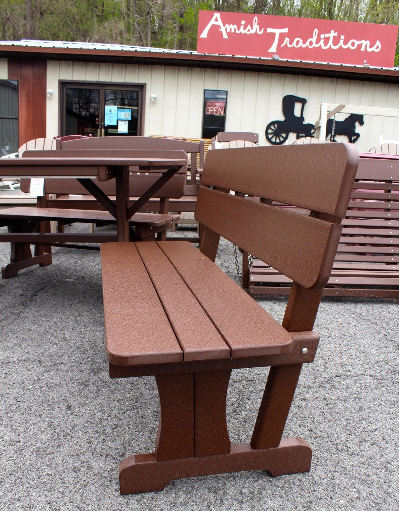 Poly 4′ Bench with Back
