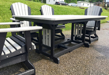 44″ x 72″ Rectangular Regular Height Table and Adirondack Swivel Chair Set