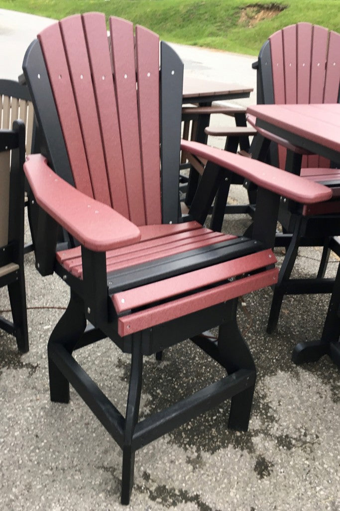 Poly 44″ Square Bar Height Table and Adirondack Swivel Bar Stool Set