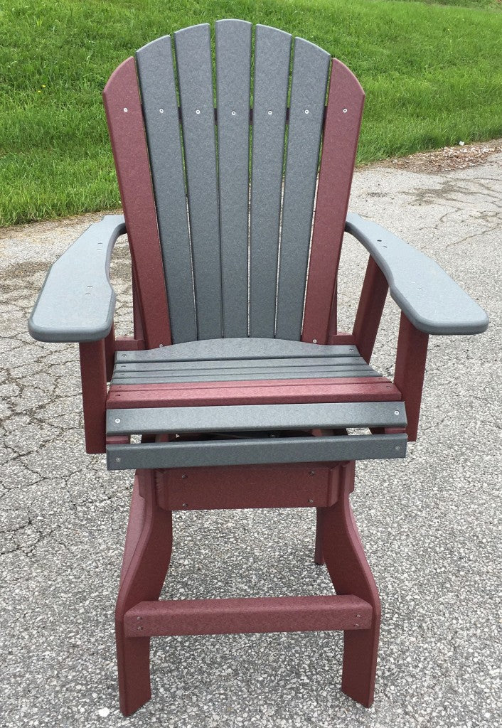 Poly 33″ Square Bar Height Table and Adirondack Swivel Bar Stool Set