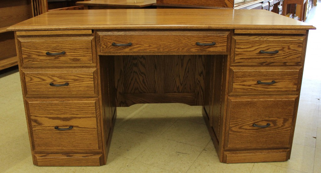 58″ Traditional Double Pedestal Executive Desk