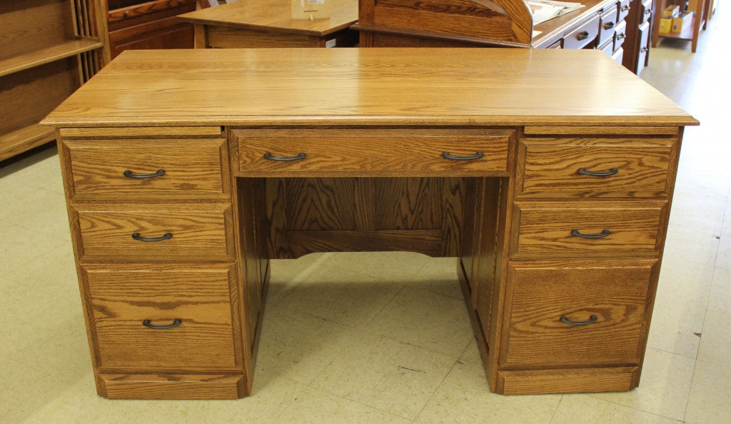 58″ Traditional Double Pedestal Executive Desk