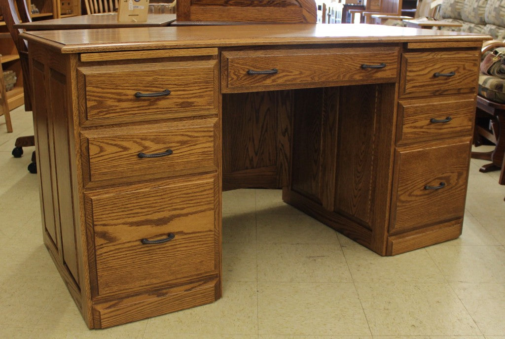 58″ Traditional Double Pedestal Executive Desk