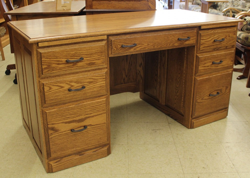 58″ Traditional Double Pedestal Executive Desk