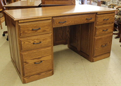 58″ Traditional Double Pedestal Executive Desk