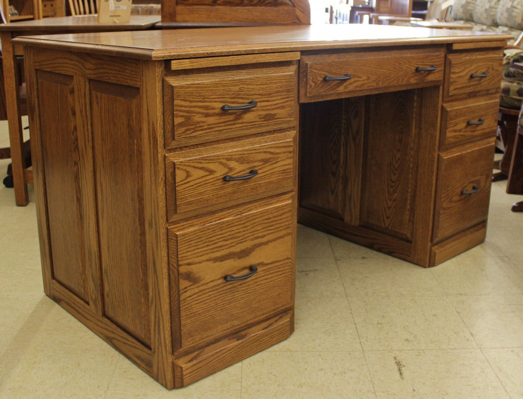 58″ Traditional Double Pedestal Executive Desk