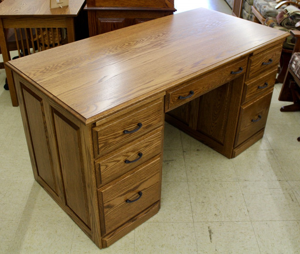58″ Traditional Double Pedestal Executive Desk
