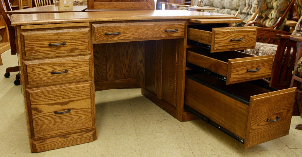 58″ Traditional Double Pedestal Executive Desk