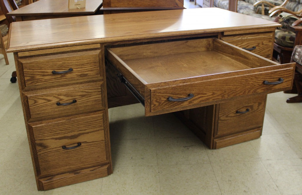 58″ Traditional Double Pedestal Executive Desk