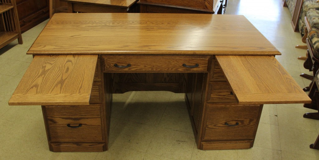 58″ Traditional Double Pedestal Executive Desk