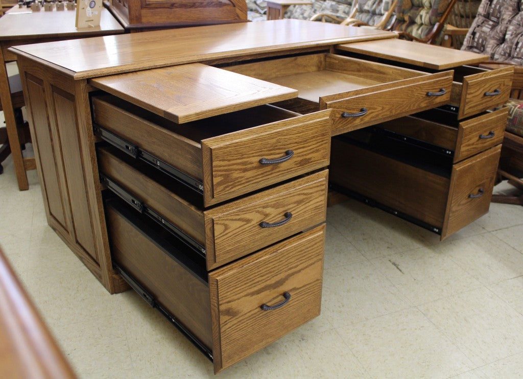 58″ Traditional Double Pedestal Executive Desk